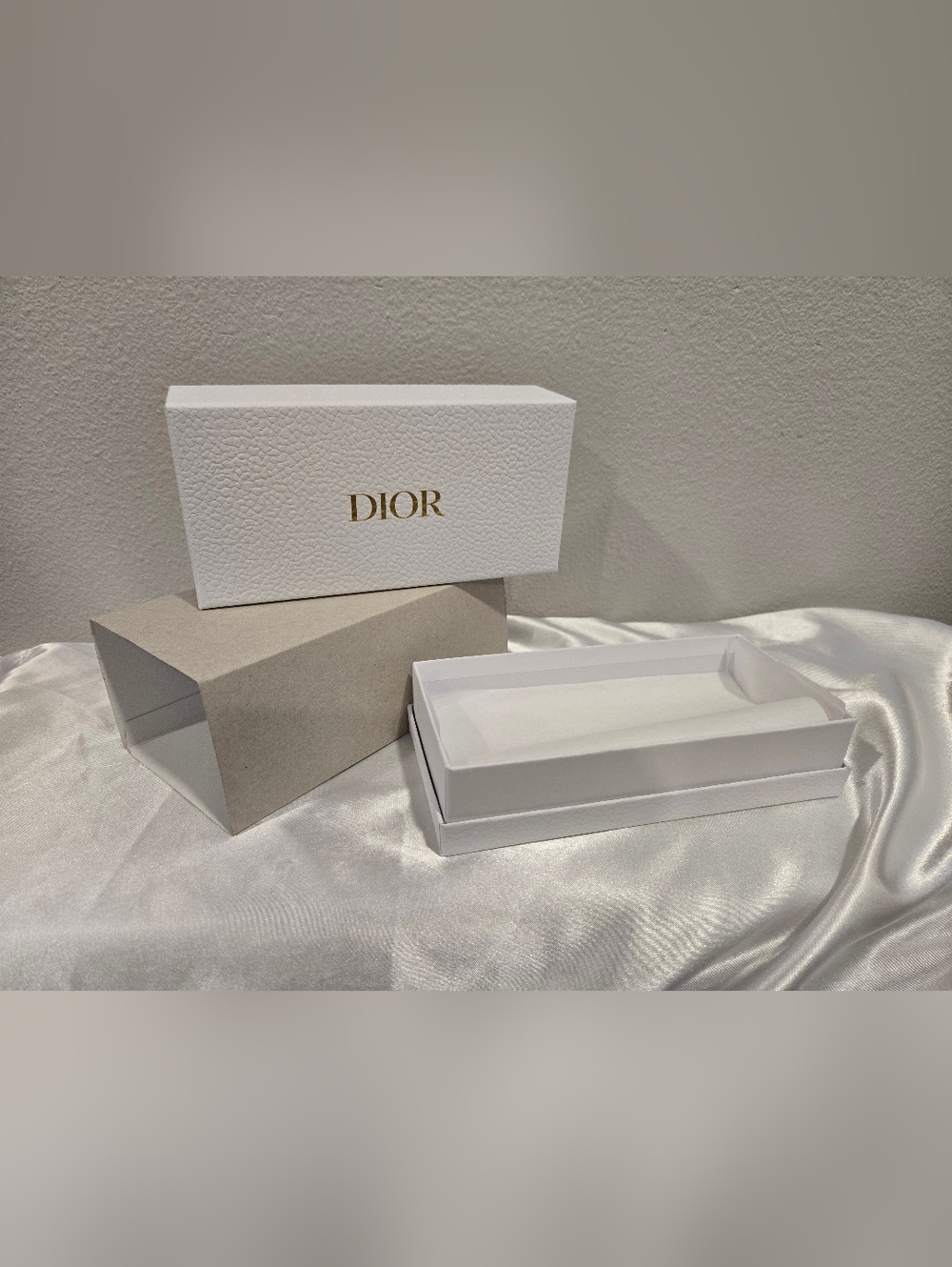Dior White Textured Box with Gold Logo